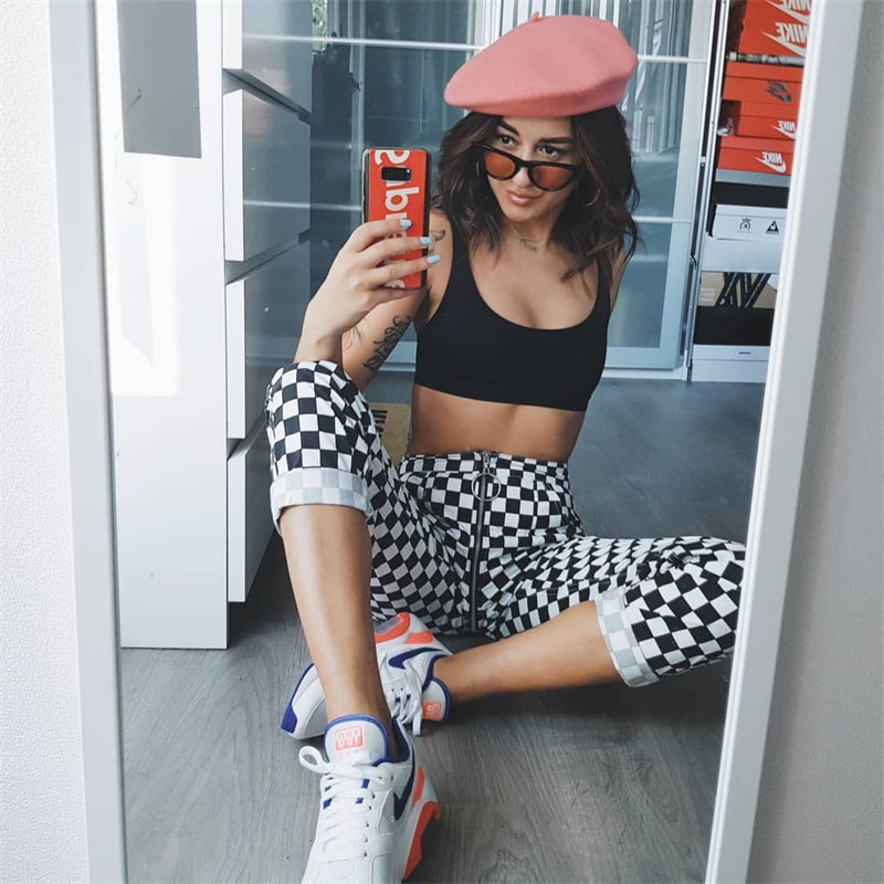Calça Plaid Grid-4Evah Young