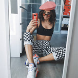 Calça Plaid Grid-4Evah Young