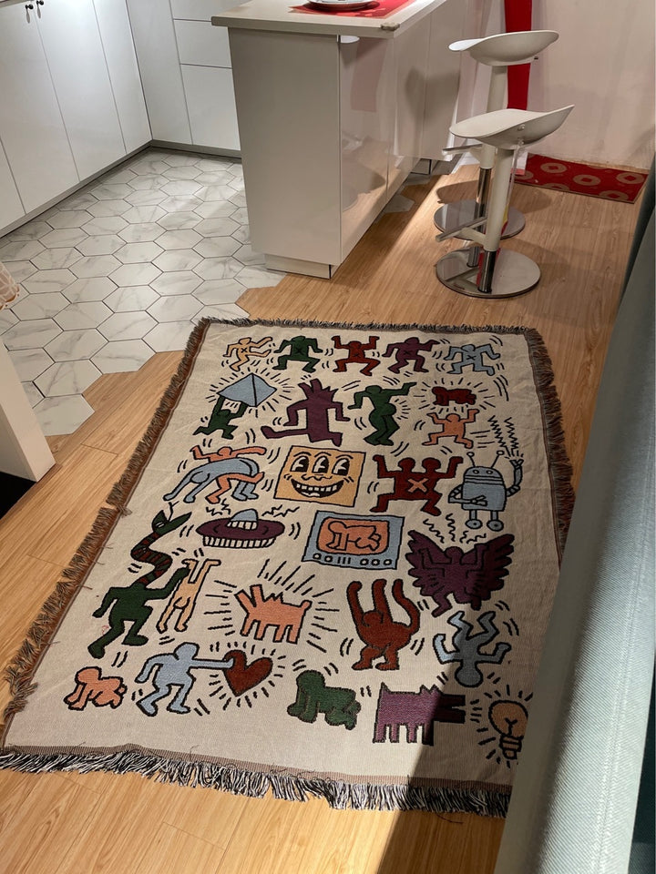 Colcha Keith Haring Colorida-4Evah Young