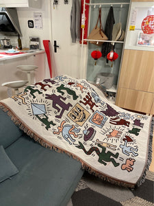 Colcha Keith Haring Colorida-4Evah Young